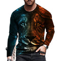 Fitspi Wholesale Men's Long Sleeve T-shirt Custom 3d Digital Printing Shirt for Drosphipping