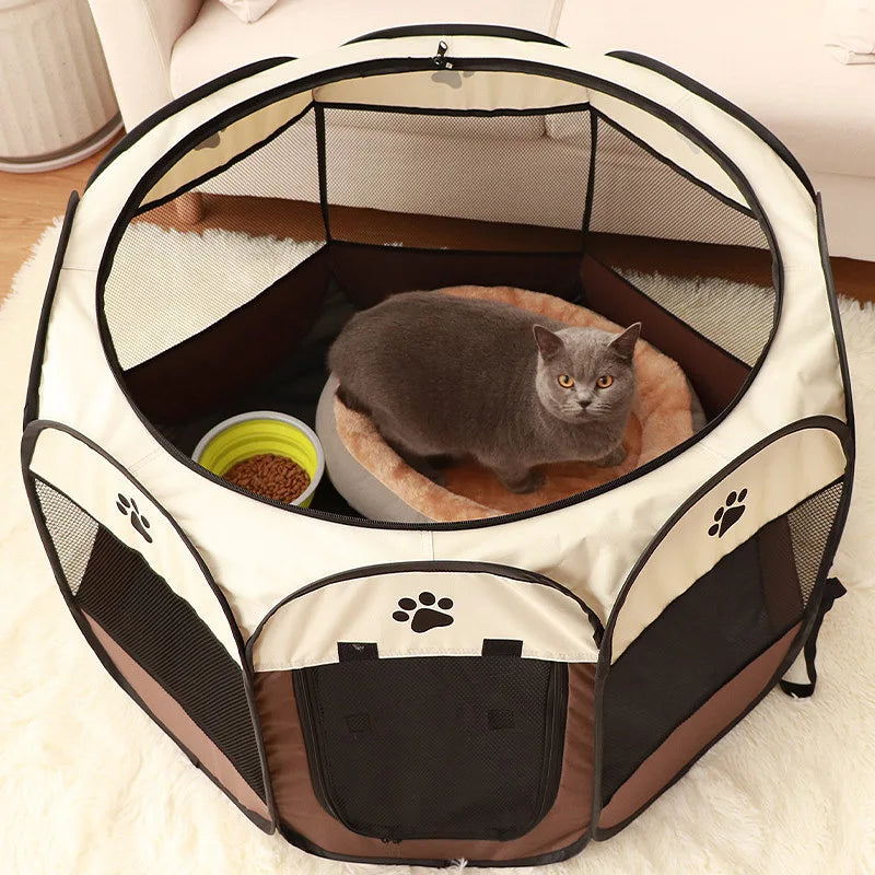 Hot Selling Eight Panels Breathable Mesh Oxford Fabric Foldable Pet Playpen for Indoor Dogs and Cats