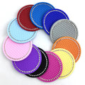 Wholesale Auto Accessories Gift Non-slip Water Cup Pad Pvc Rubber Drink Mat  Diamond Bling Car Cup Coaster for Women and Girl
