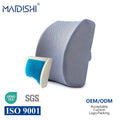 WJ-266 3D Memory Foam Lumbar Back Support Pillow with GEL Layer and Mesh Chair Cushion for Nursing Car Outdoor Use-Pain Relief