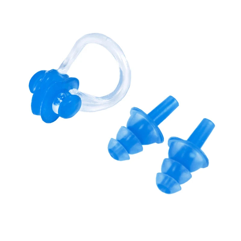 Factory Wholesale Durable Silicone Earplugs Nose Clip Set Soft Elastic for Sleeping Bathing Snorkeling Swimming Waterproof