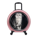 New Release Outdoor Multi Colors Circle Transparent PC Sustainable Portable Cat Travel Bag Pet Trolley With Universal Wheels