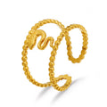 Nabest Tarnish Free Women Opener Layers Hollow Snake Ring Jewelry Stainless Steel Gold Plated Adjustable Vintage Rings