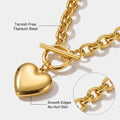 316L Heart Design Wedding Jewelry Set Stainless Steel Bracelet 18k PVD Gold Plated Necklace Party Prom Trendy Hand Accessories MegaBDM