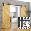 RHETECH M00002 Modern Sliding Barn Door System Kit Iron Metal Track Durable Glass Brass Hanger Screw for Home Warehouse Exterior
