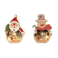 New Christmas Decorations LED Light Santa Claus Snowman Shape Wooden Christmas Gift Luminous Home Window Ornaments
