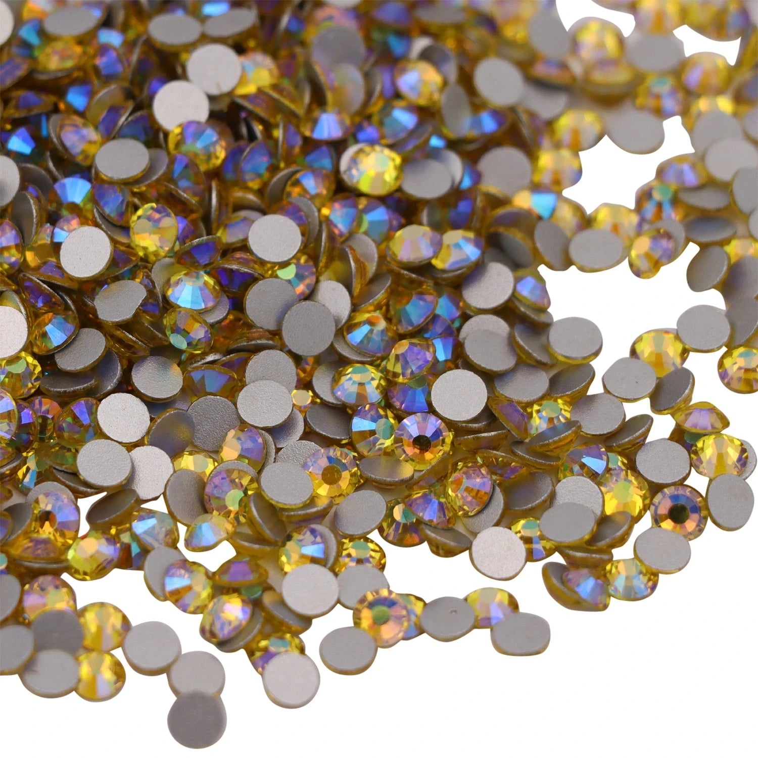 JC Crystal 1440pcs 3D Nail Art Crystal Strass SS10-SS20  Glue on Crystal Stones Glass Non Hot Fix Flat Back Rhinestones