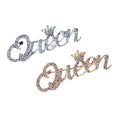 Luxury Simple Diamond Alloy Brooch Fashionable Letter Queen Brooch for Women's Wedding Party Engagement or Gift