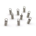 Stainless Steel Spring Crimp Clasps Silver Leather Cord Ends End Caps Connectors for DIY Bracelet Necklace Jewelry Making