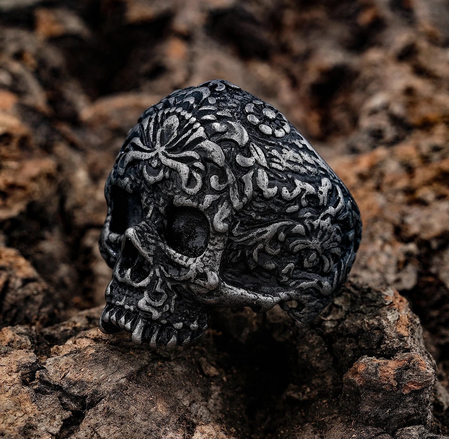 Factory Instock Stainless Steel Sugar Skull Rings for Men Women Stainless Steel Day of the Dead Mens Jewelry