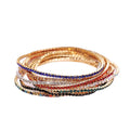 Luxury Tennis Bracelet Set with Colored Diamonds Creative Simple Multi Color Rhinestone Stretch Bracelet for Women
