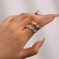 New Style Waterproof Stainless Steel Ring 18K PVD Gold Plated Geometric Opening Rings Simple Classic Chunky Ring for Girl Gift