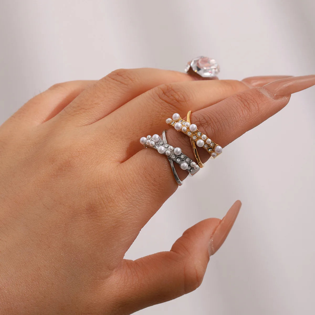 New Style Waterproof Stainless Steel Ring 18K PVD Gold Plated Geometric Opening Rings Simple Classic Chunky Ring for Girl Gift