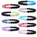 Fashion Jewelry 6mm Natural Stone Beads Bracelet Multilayer Black Lava Onyx Beads Charm Punk Bracelet Bangles Women Couples Gift