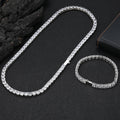 Fine Jewelry Hip Hop Style Women's 5mm 18K Gold Plated Brass Shiny Square Zircon Tennis Chain Necklace Gifts MegaBDM