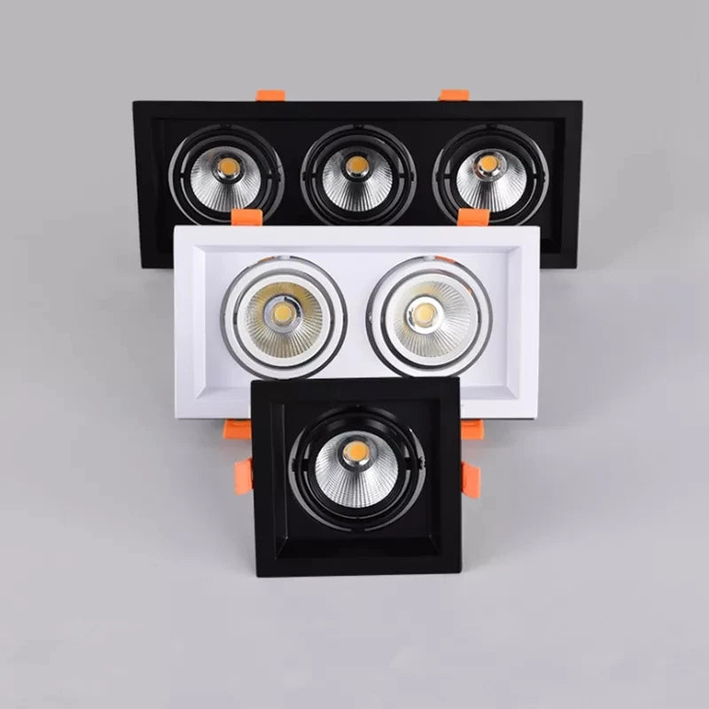 Jpungsun Commercial 5W 7W 12W 15W 18W 30W Square Ceiling Spotlight Anti Glare Adjustable LED COB Recessed Downlight