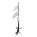 Wholesale SP118 8.5cm 12g Metal Spinner Baits Spoon Fishing Lures with Feather Hook
