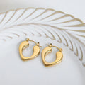 High End Waterproof Jewelry Fashion Gold Plated Stainless Steel Earrings Hollow Out Heart Hoop Earrings Boucle Doreille Bijoux