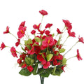 Artificial Flowers Hibiscus Spring Summer Red Tropical Silk Flowers for Planter Front Door Porch Patio Garden Window Box Decor