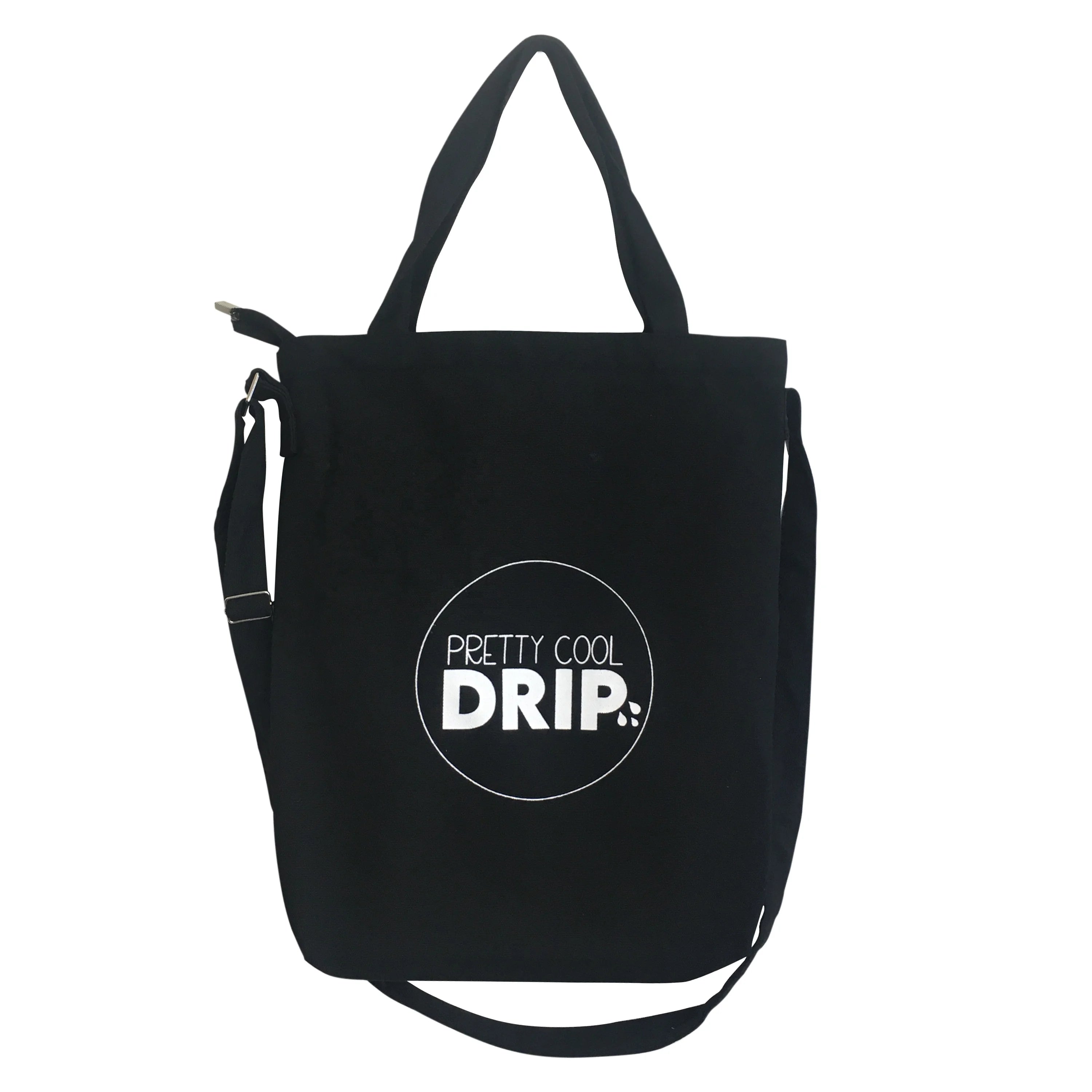 Retail Free Design Eco Friendly Canvas Tote Bags with Zipper Closure and Custom Printed Logo