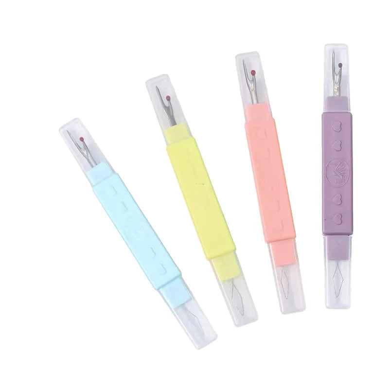 2-in-1 Needle Threader Seam Ripper Sewing Kit Cross Stitch Craft Knitting Tools Remover Stitch Tool