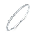 Fashionable New Design Women's Tennis Bracelet Single Cuff Pave Double Zircon & Diamond 925 Silver Jewelry