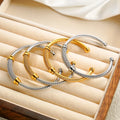 Wholesale New Trendy Stainless Steel Open Cuff Bangle Adjustable C-Shape Design Durable Hypoallergenic Fashion Cuff Bracelets