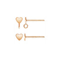 New Vintage Heart Shaped Earrings Studs W/Ring Jewelry Women