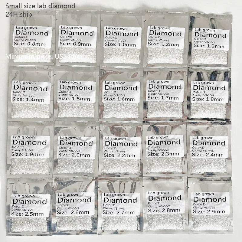 Starsgem HPHT CVD Lab Made Diamond Small Size 0.8-4mm Lab Grown Diamond DEF VS VVS Melee Loose Lab Grown Diamond