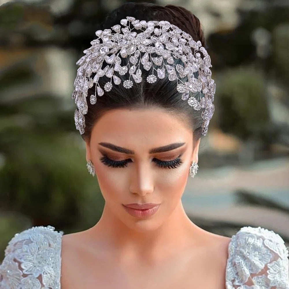 New Luxury Fashion Diamond Crystal Headwear Bride Hair Accessories Rhinestone Wedding Bridal Headband Headpieces