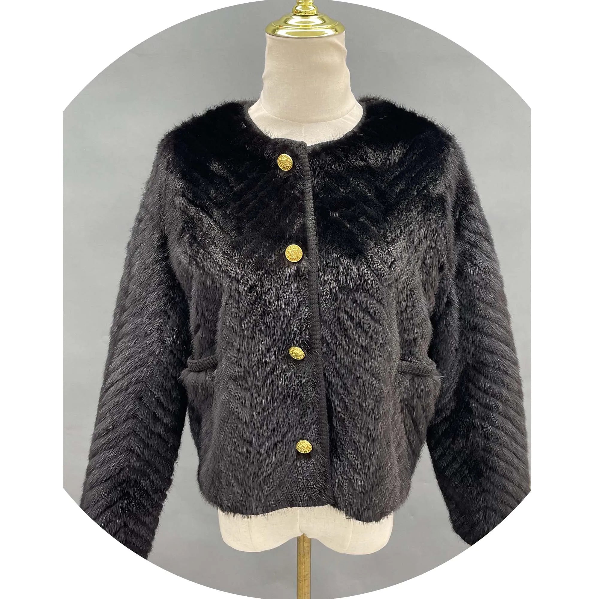 Wholesale Price Spring Winter Women Luxury Short White Mink Fur Coat
