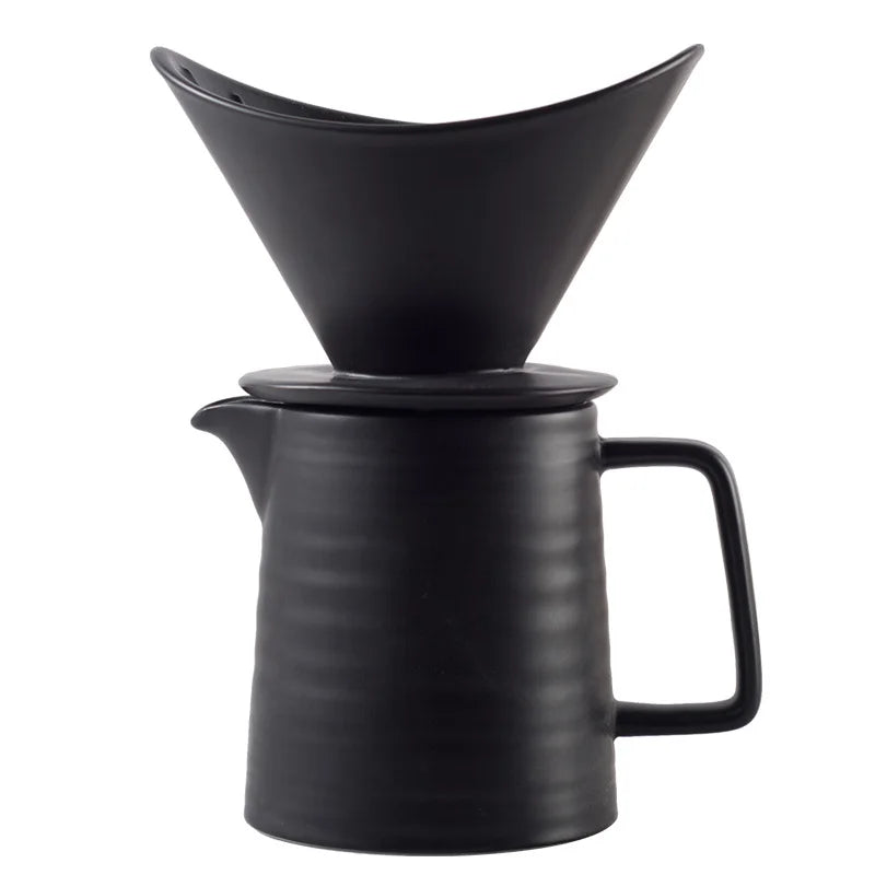 Hand Made Coffee Pot Suit Ceramic Coffee Server Dripper Filter Pour Over Coffee Maker Set