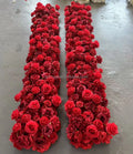 High Quality Custom White Silk Rose Flower Runner Arrangement for Modern Wedding Factory Direct