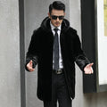 Wholesale Luxury Men's Mid-Length Real Mink Fur Coat Long Sleeve Leather Winter Coat Formal Style