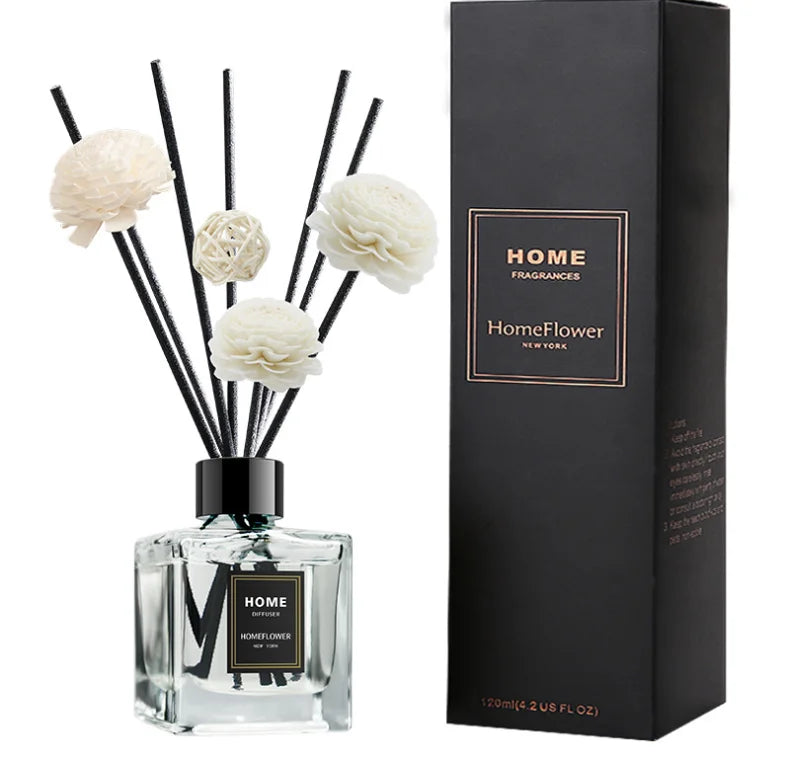 Luxury Glass Essential Oil Aroma Diffuser Set 120ml Relaxing Fragrance Reed Sticks Luxury Glass Essential Oil Aroma Diffuser