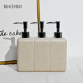 Multifunction Modern Double Hand Soap Dispenser Resin Hotel Bathroom Accessories Shampoo & Body Wash Conditioner Set