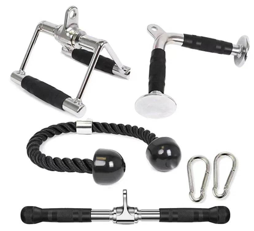 Home Gym Fitness Double Rope v Handle bar Factory Smith Machine Accessories Handle Press Down Bar Tricep Rope Attachment Set