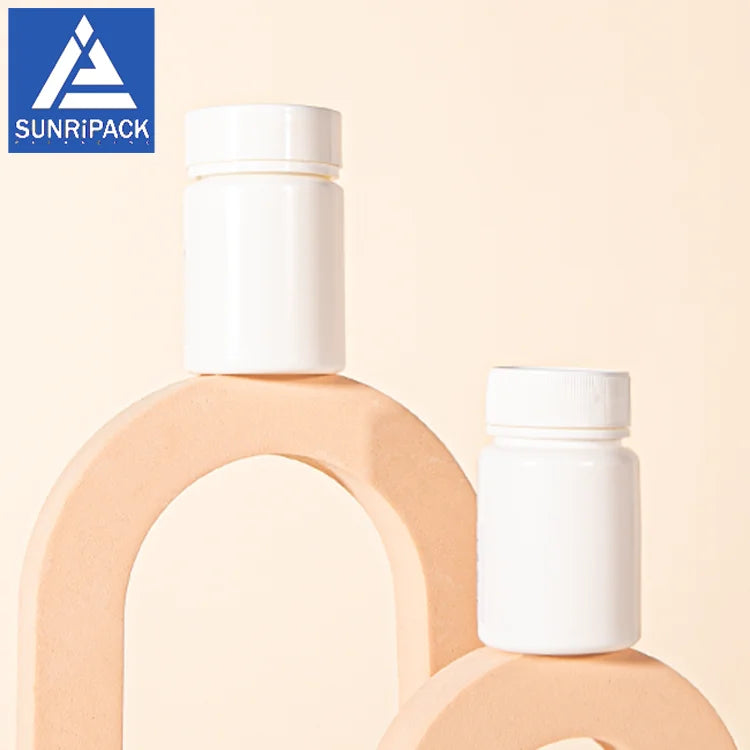 Sunripack 60CC/80CC HDPE Packaging Round  Plastic Medicine Vitamin Bottle with Screw Cap for Healthcare Bottle