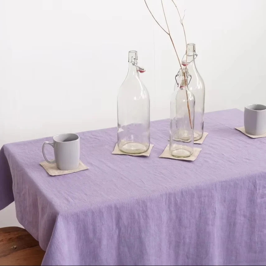 Purple Organic Linen Tablecloth Restaurant Linen Tablecloths Italian Market Tablecloth and Napkin Table Cloth