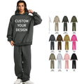 Hoodie-Manufacturers 2 Two Piece Hoodie Pants Set 70 Cotton 30 Polyester Thick Plain Quality Baggy Sweatpants and Hoodie Set Men