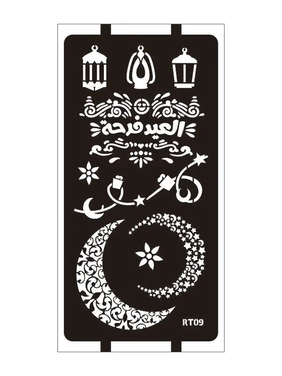 Custom Made PVC Henna Tattoo Sticker Temporary Foot Mehndi Eid Stencils 3-Layer Paper Moonlight Brand