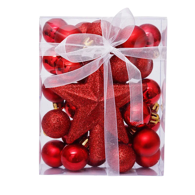 Kanlong 30-Piece Set 3cm Christmas Ball Decorations Holiday Style Different Colors for Home Stocking Use