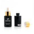 Luxury Cosmetic Skin Care Packaging Matte Black Flat Shoulder Glass Dropper Bottle 20ml 50ml 30 ml Serum Bottle with Dropper