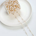 Not Rust Not Allergic Irregular Pearl Chain Jewelry Accessories Wholesale Customization 18K Gold Plate Brass Pearl Loose Chain