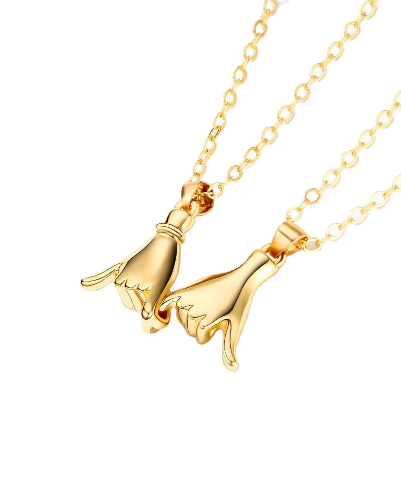 Fashion Ideas Lagoon Promise Couple Necklace Drag Hook Lovers Pendant Necklace for Women Men Valentine's Day Gift