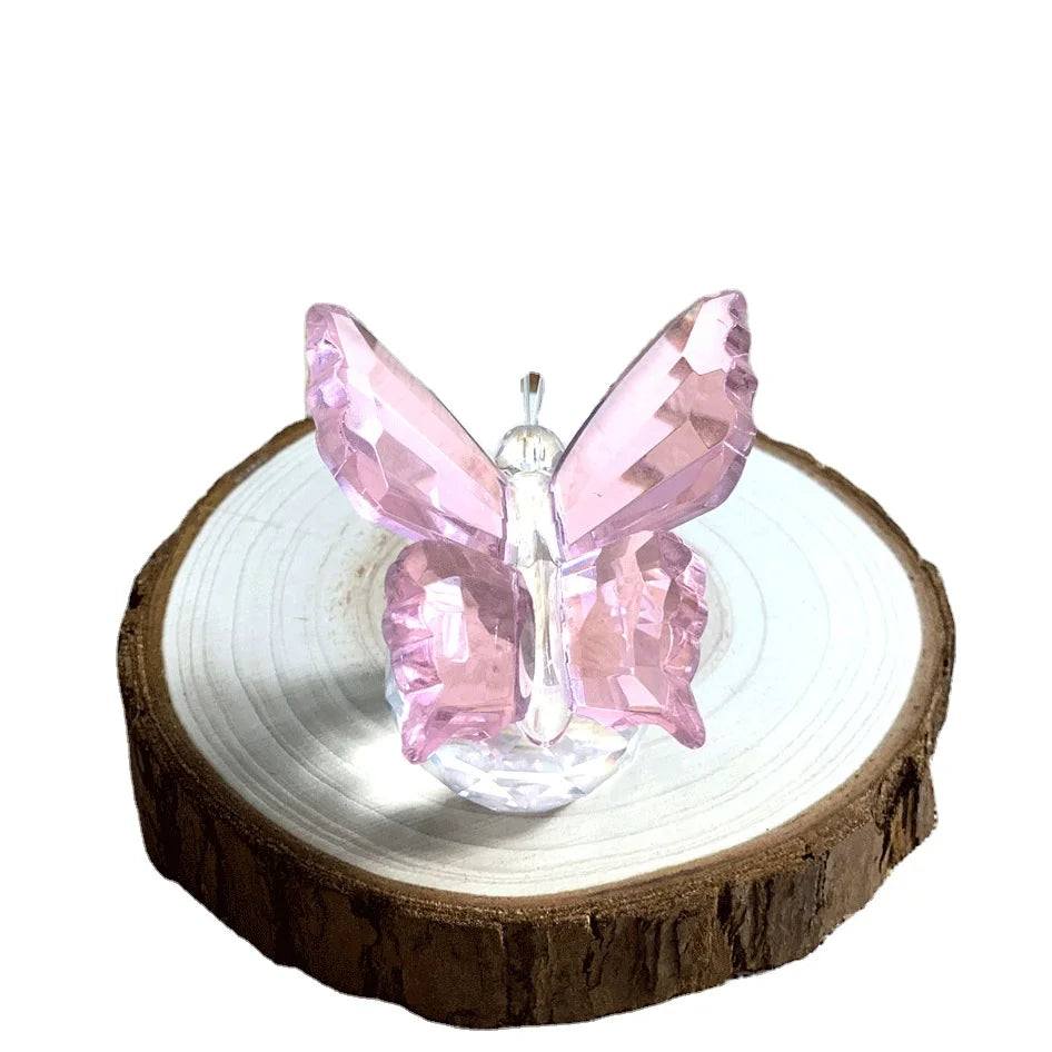 Wholesale Multi Color Crystal Glass Craft Gift Butterfly Figurine Ornament Wedding Home Crystal Decoration