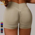 Heather Color Fitness Workout Yoga Gym Booty Seamless Scrunch Butt Lifting Sport Compression Women Biker Shorts