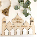 Wholesale Wooden Calendar Countdown Message Board for Eid Mubarak Featuring Creative Castle Design for Crafts Dropshipping
