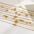 Wholesale Custom 18K Gold Plated Engraving Jewelry Bracelet Waterproof Stainless Steel Star Infinite Symbol Heart Charm Bracelet