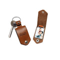 PU Leather Photo Picture Key Chain Personalized Key Rings Fathers Day Gift Keychain With Picture